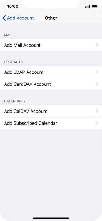 Press Add Mail Account.