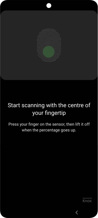 Follow the instructions on the screen to create the phone lock code using your fingerprint.