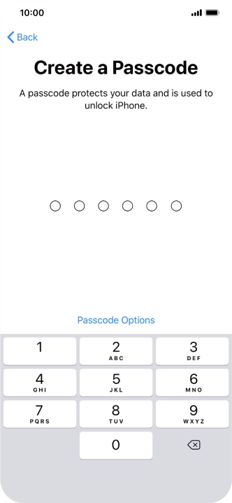 Press Passcode Options.