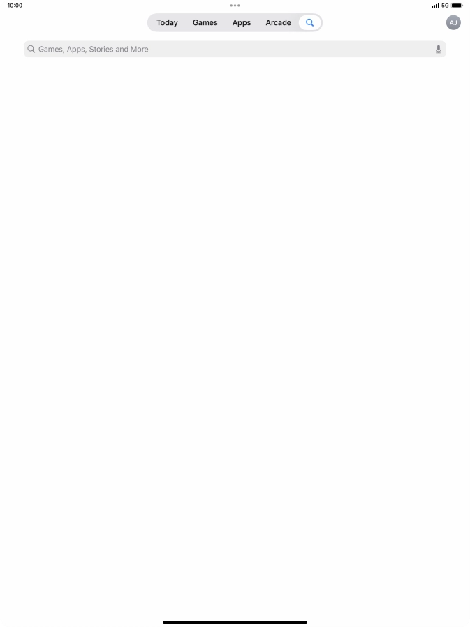 Press the search field.