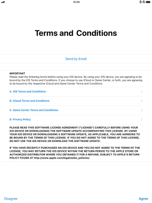 Press Agree and your tablet restores the content of the selected backup. Subsequently, follow the instructions on the screen to set up your tablet and prepare it for use.