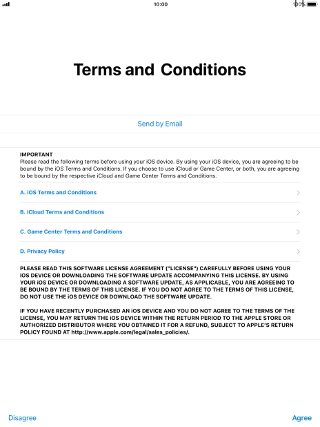 Press Agree and your tablet restores the content of the selected backup. Subsequently, follow the instructions on the screen to set up your tablet and prepare it for use.