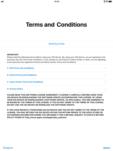 Press Agree and your tablet restores the content of the selected backup. Subsequently, follow the instructions on the screen to set up your tablet and prepare it for use.