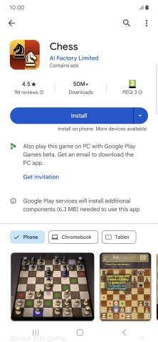 Press Install and follow the instructions on the screen to install the app.