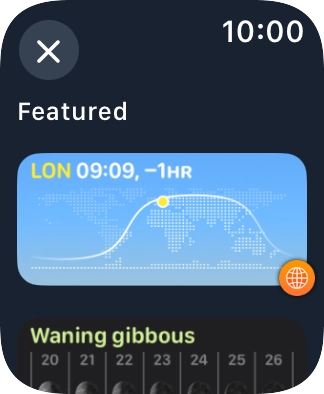 Press the required widget.