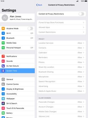 Press the indicator next to 