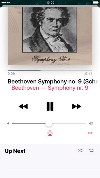 Press the shuffle icon to turn the function on or off.