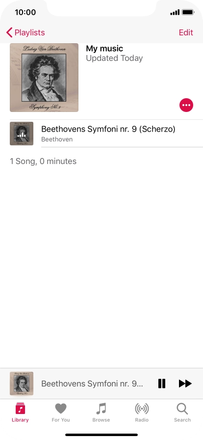 Press the song title.