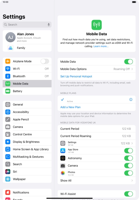 Press the indicator next to 