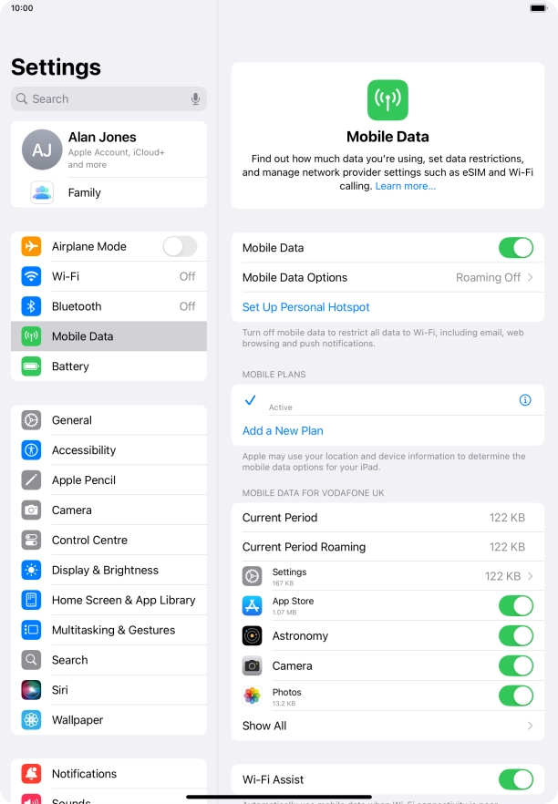Press the indicator next to 