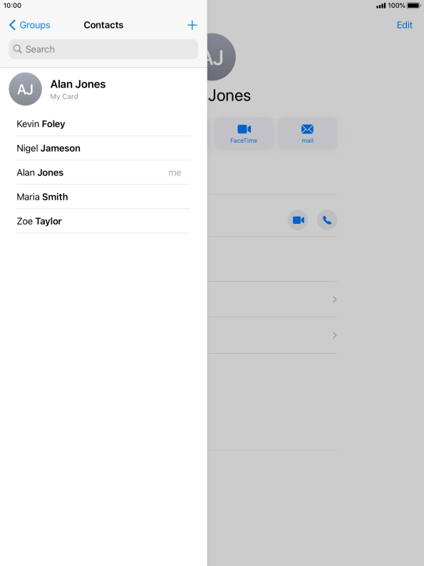 Press the new contact icon.