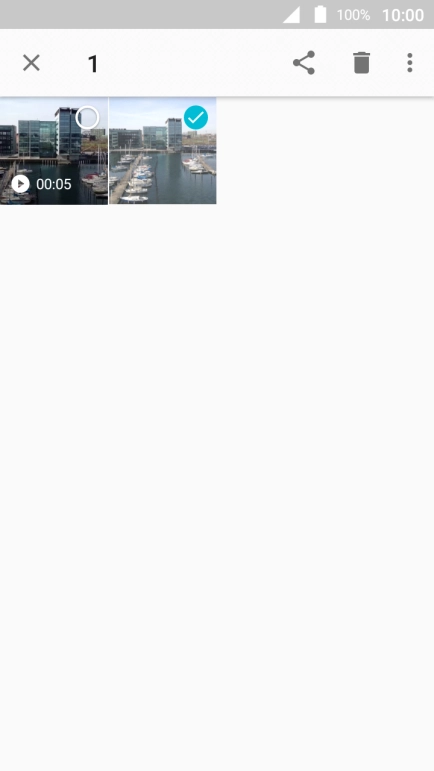 Press the required pictures or video clips.