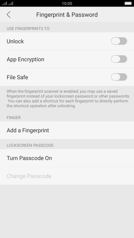 Press Add a Fingerprint.