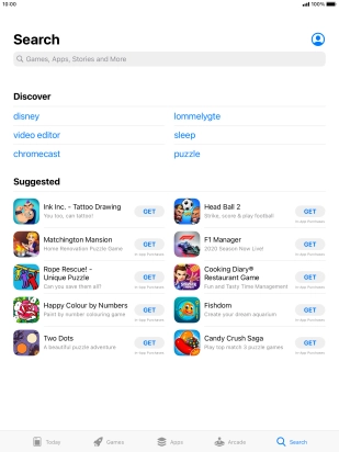 Press the search field.