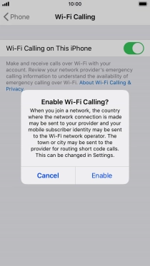 If you turn on the function, press Enable.