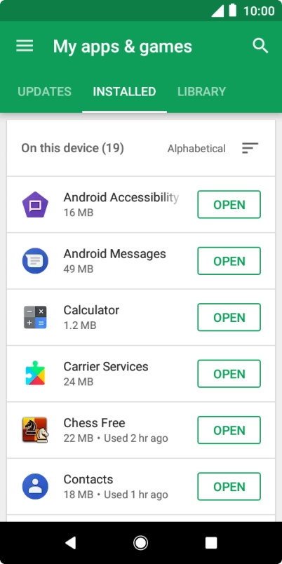 Press the required app.