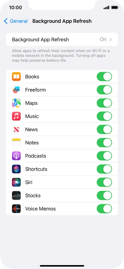 Press Background App Refresh.