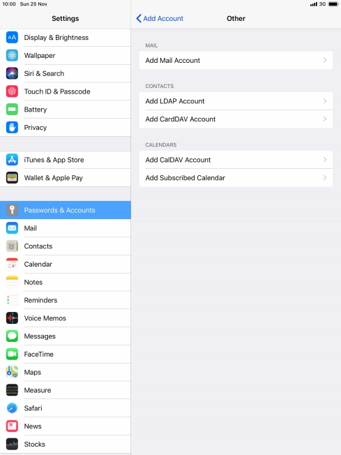 Press Add Mail Account.