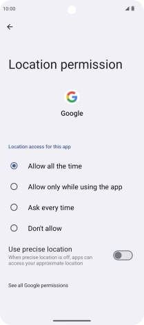 Press the required setting to turn the function on or off.