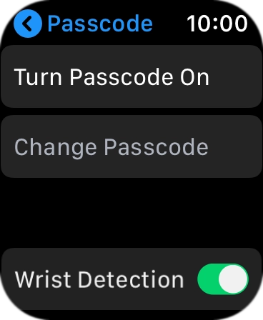 Press Turn Passcode On and key in a lock code of your own choice twice.