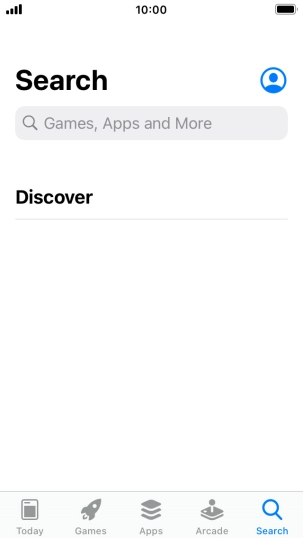 Press the search field and key in the name or subject of the required app.
