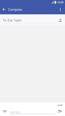 Press the text input field and write the text for your picture message.