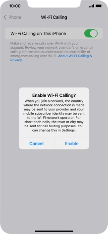 If you turn on the function, press Enable.