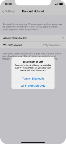 If Wi-Fi is turned on, press Wi-Fi and USB Only.