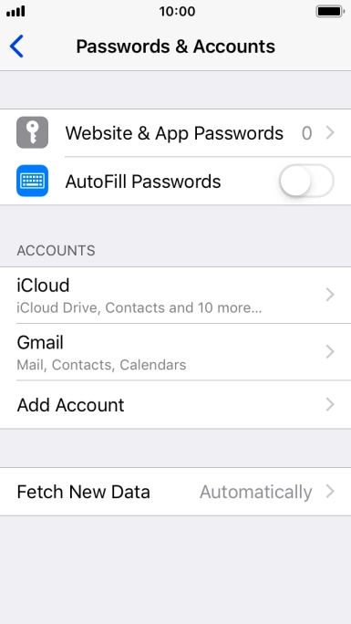 Press the required account.