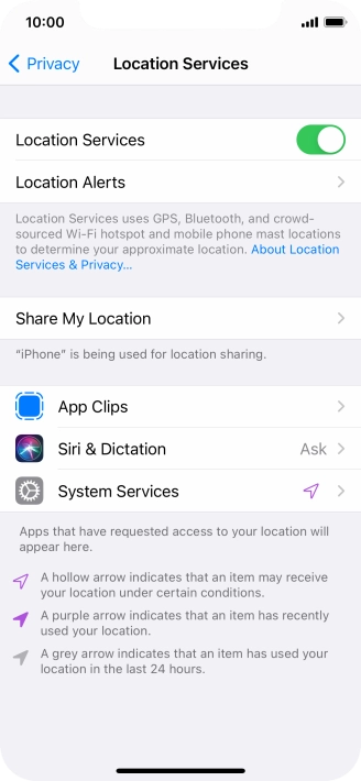 Press the required app.