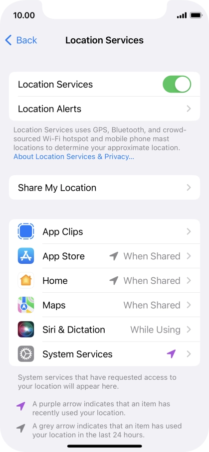 Press the required app.