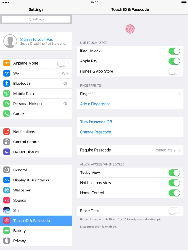 Press the indicator next to 