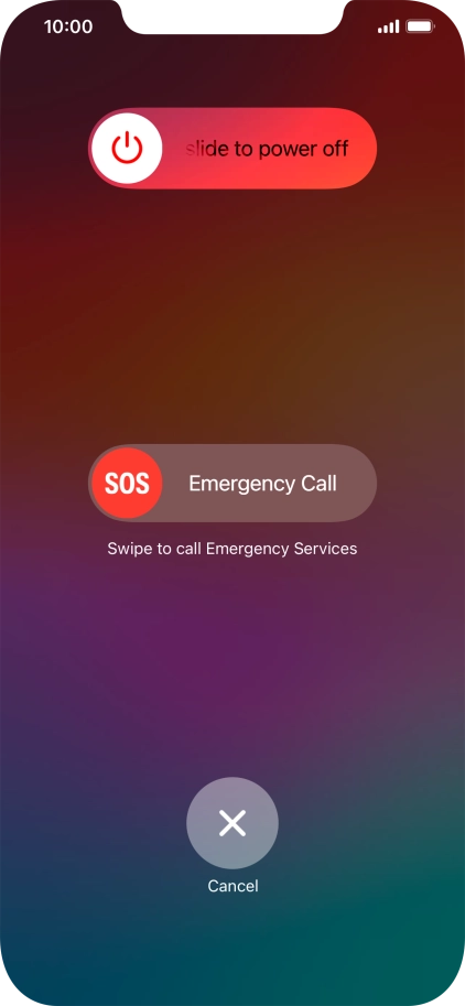 Press and drag the power off icon right.