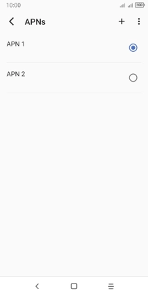 Press the field next to the data connection to activate it.