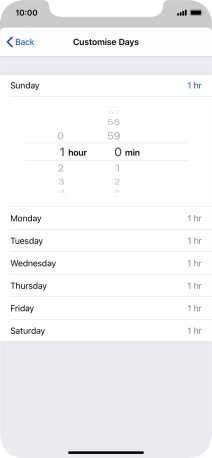 Select the required time limit.