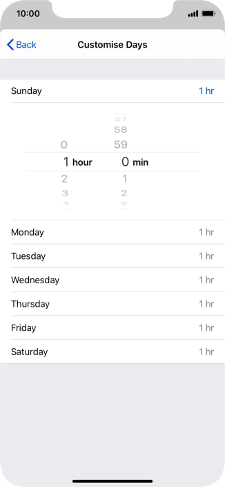 Select the required time limit.