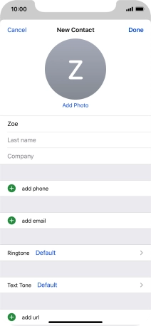 Press Last name and key in the last name.