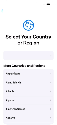 Press the required country or area.