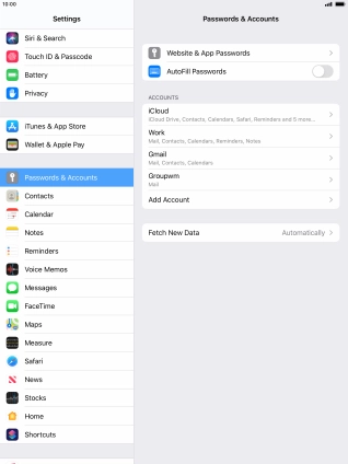 Press the required account.