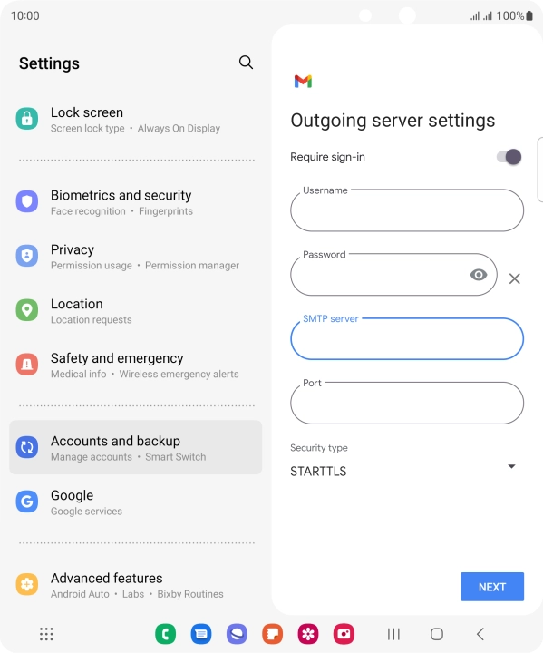 Press the field below 