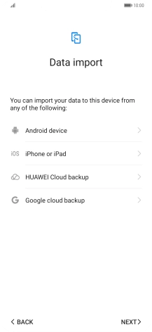 You can transfer the contents of another phone to your phone when it's activated for the first time and after a factory reset. When this screen is displayed, your phone is ready to transfer contents from another phone.