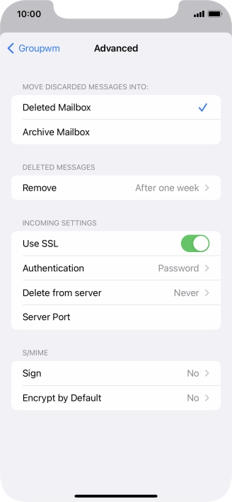 Press the indicator next to 