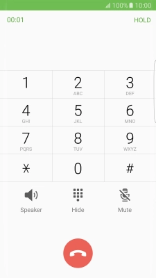 Press the end call icon.