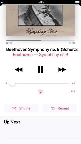 Press Shuffle to turn the function on or off.