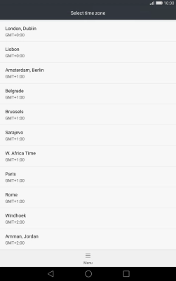 Press the required time zone.