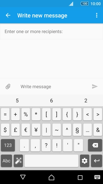 Press Abc to return to text input.