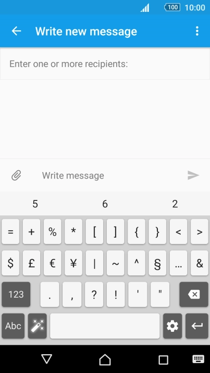 Press Abc to return to text input.