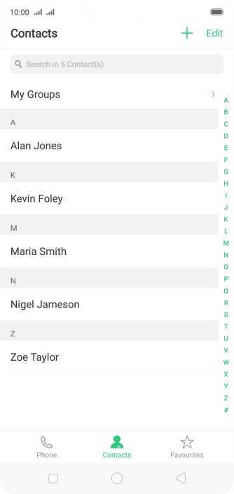 Press the new contact icon.