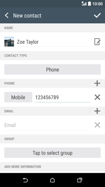 Press the field next to the phone number.
