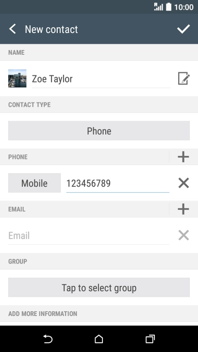 Press the field next to the phone number.